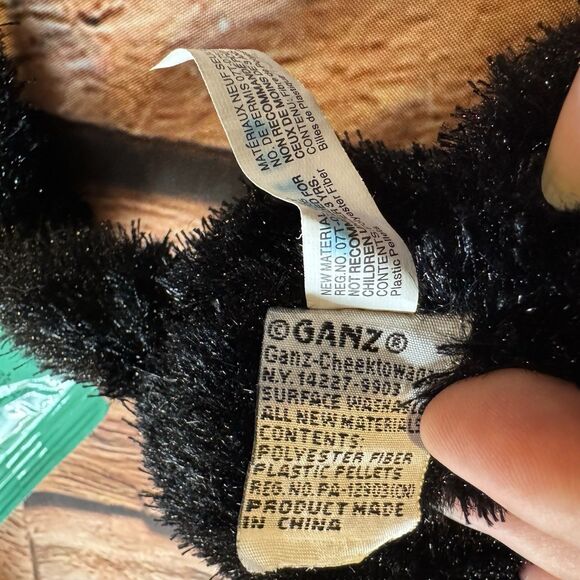 Ganz Webkinz Black Cat HM135 Plush Stuffed Animal Toy Green Eyes No Code - Picture 8 of 9
